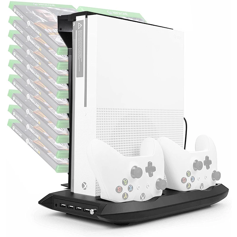 

Вертикальный охлаждающий вентилятор Yoteen для XBox One S, Подставка для зарядки с контроллером для хранения игр, зарядное устройство, держатель д...