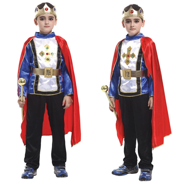 Детский костюм короля шелковистый атласный Топ и штаны для косплея на Хэллоуин