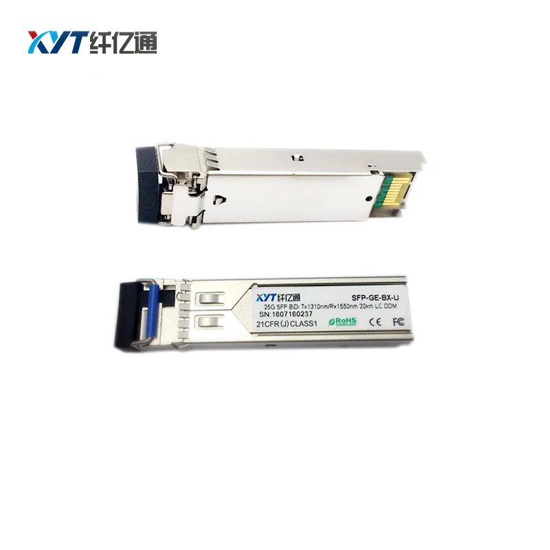 1 пара WDM BIDI SFP 25G T1310/R1550nm (T1550/R1310nm) 10 км LC оптический модуль приемопередатчик sfp |