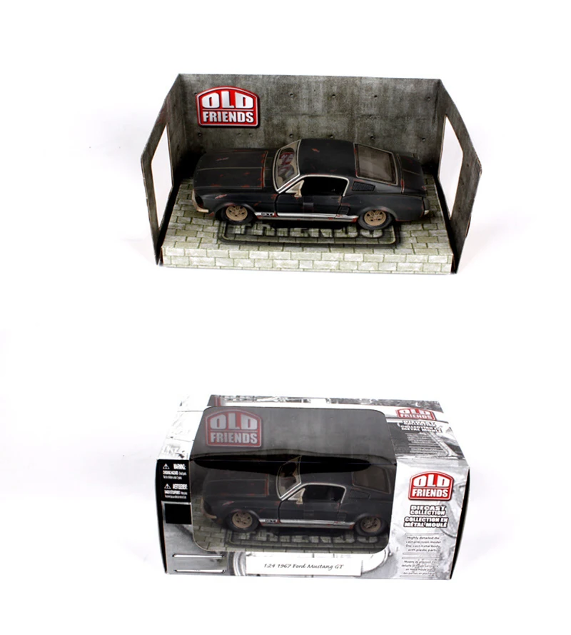 1/24 1967 Ford Mustang GT черная литая модель автомобиля Игрушечная машина игрушки для