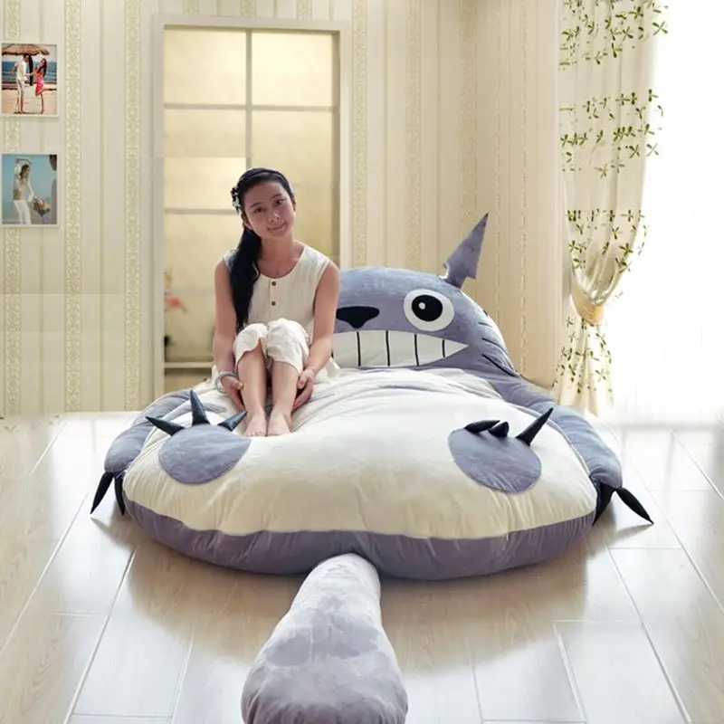 

Classic Totoro Bed KARGE TATAMI CHINGHILLA Lazy cartoon tatami cute creative reclining BED size 170x200cm