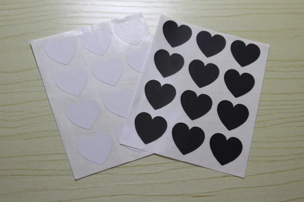 Мини-стикер с сердечком белые и черные 1 9 см | Дом сад