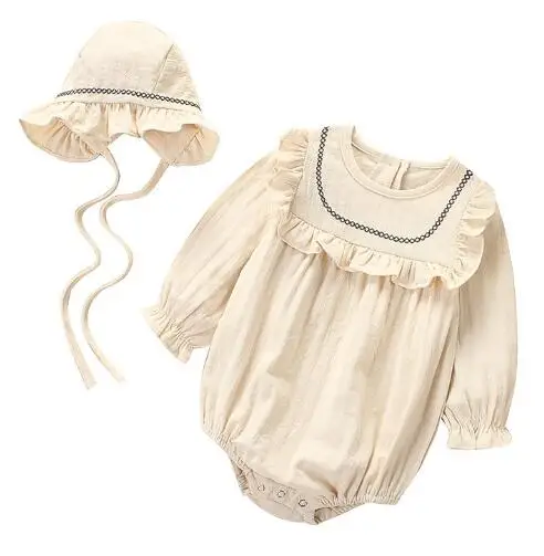 Beige Romper Модные детские комбинезоны с леопардовым принтом; сезон весна-осень; Детский комбинезон; плотная одежда; комбинезон для новорожденных мальчиков и девочек; хлопковая верхняя одежда; комбинезоны - Цвет: Beige Romper