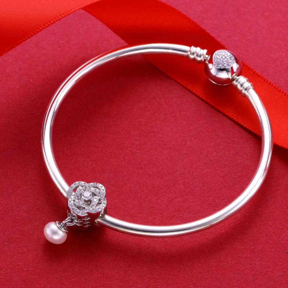 Видео! Вечный цветок жемчужный кулон серебряные бусины 925 пробы Подвески