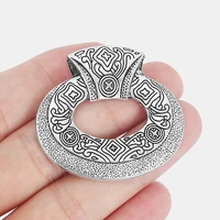 4pcs ethnic abstract large hollow round charms pendants for necklace choker diy jewelry findings making 45x42mm