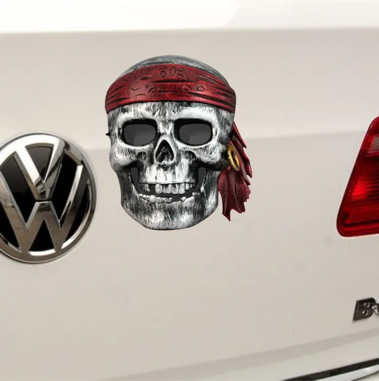 1 шт. наклейка на Автомобильный кузов с черепом 3D Скелет красной полосой