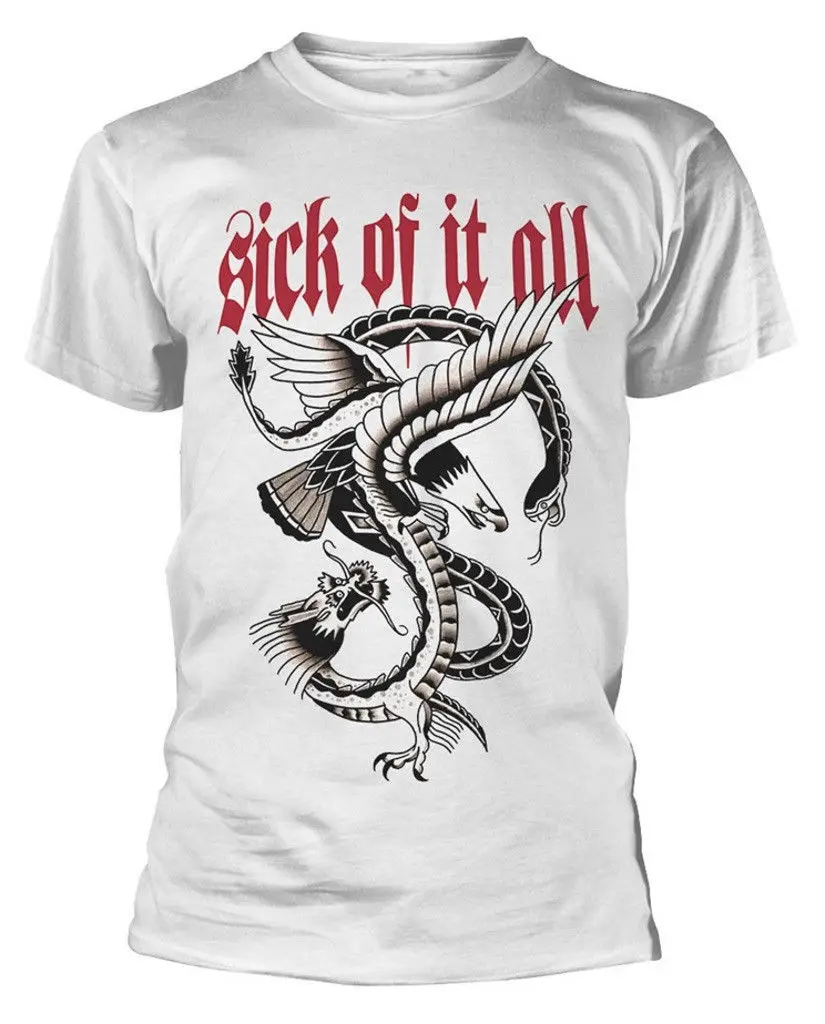 Sick Of It All 'Eagle' (белая) Футболка новая и официальная! дешевые оптовые футболки 100%