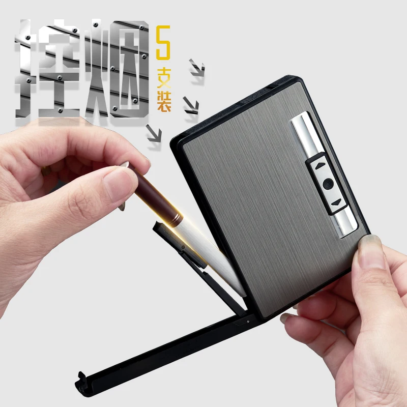 Автоматический чехол для сигарет с usb-зарядкой, Модный чехол для сигарет со встроенной usb-зажигалкой, водонепроницаемый чехол для сигарет