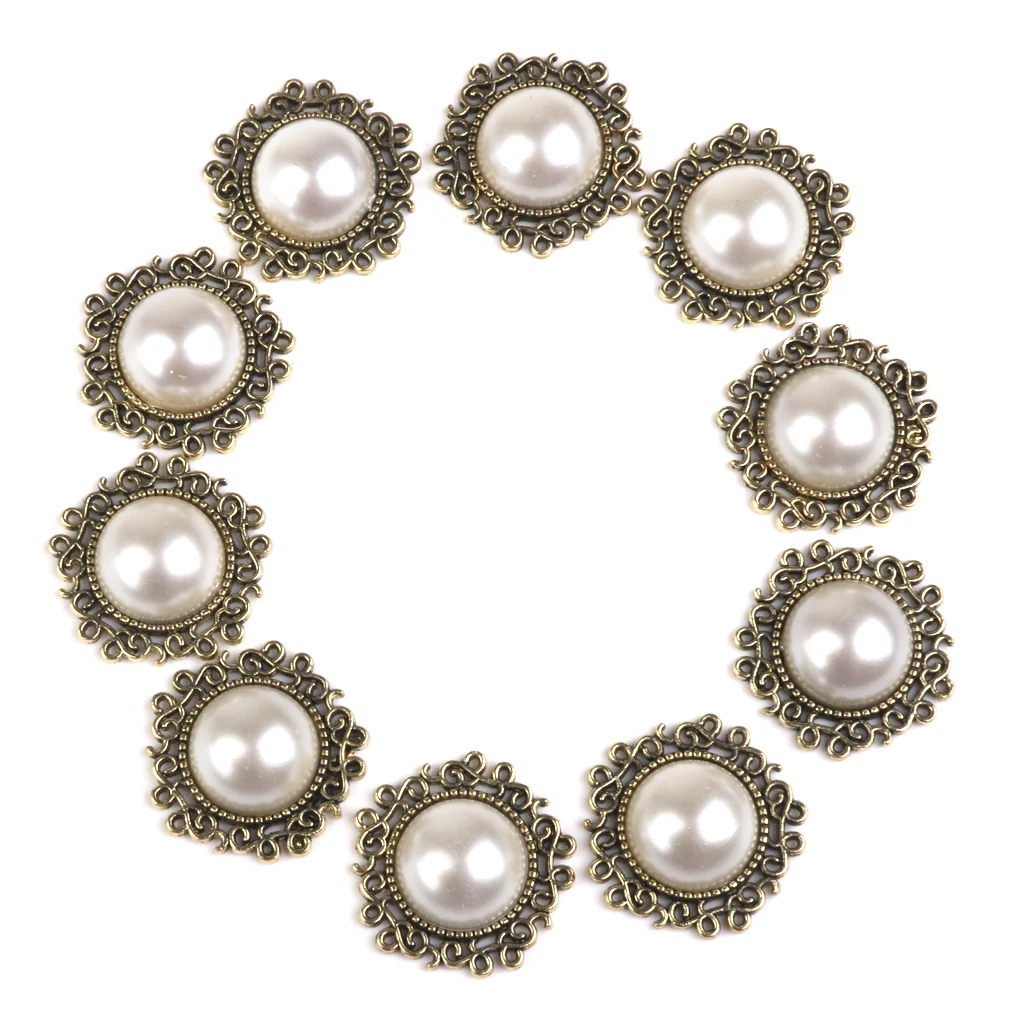 Новинка Лидер продаж 10 шт. круглый жемчуг пуговицы украшение на плоской подошве