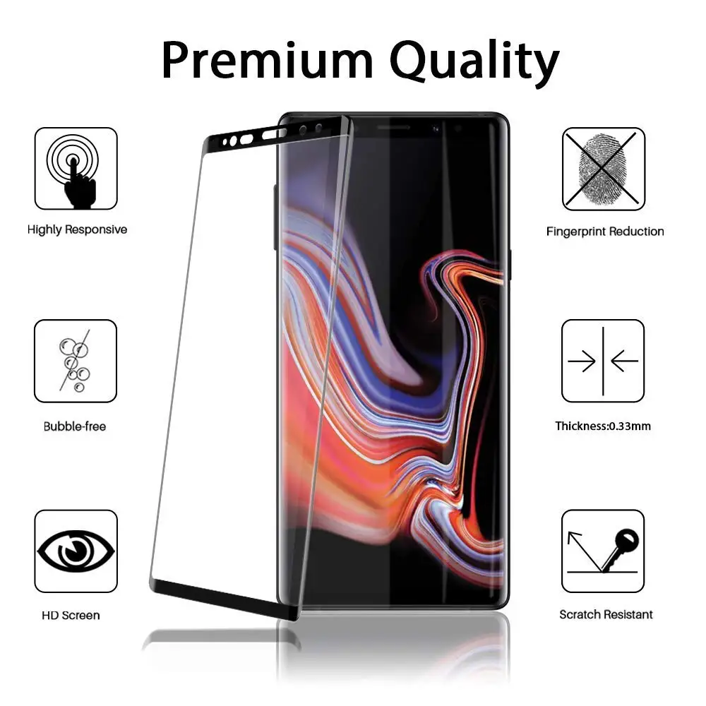 3D закаленное стекло для Samsung Galaxy Note 8 Note9 S8 s9 Plus Защитное экрана пленка с полным