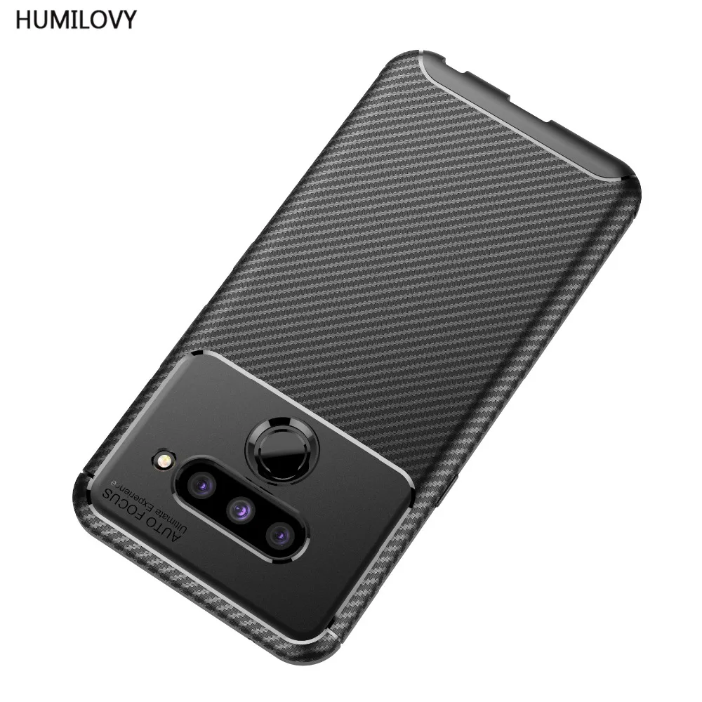For LG V50 ThinQ Case for Capa 5G Carbon Fiber texture Shockproof Soft TPU Back Cover Coque |