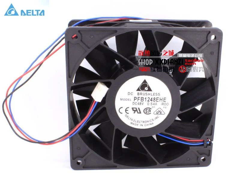 for delta PFB1248EHE -ROO DC 48V 0.54A  12038 12cm 120mm converter stall alarm cooling fan