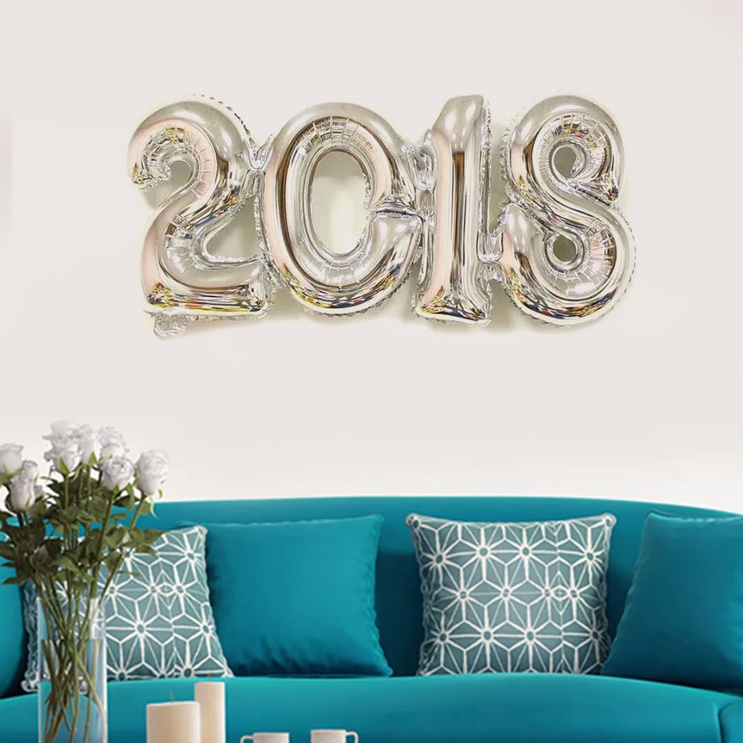 Новый 2018 Фольга праздничные воздушные шары с год вечерние украшения комнаты