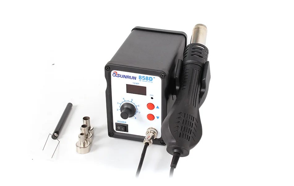 EU/US Plug 700 Вт BGA паяльная станция горячего воздуха, 858D Plus паяльная станция, промышленный фен для волос Тепловая пушка с 3 воздушными насадками