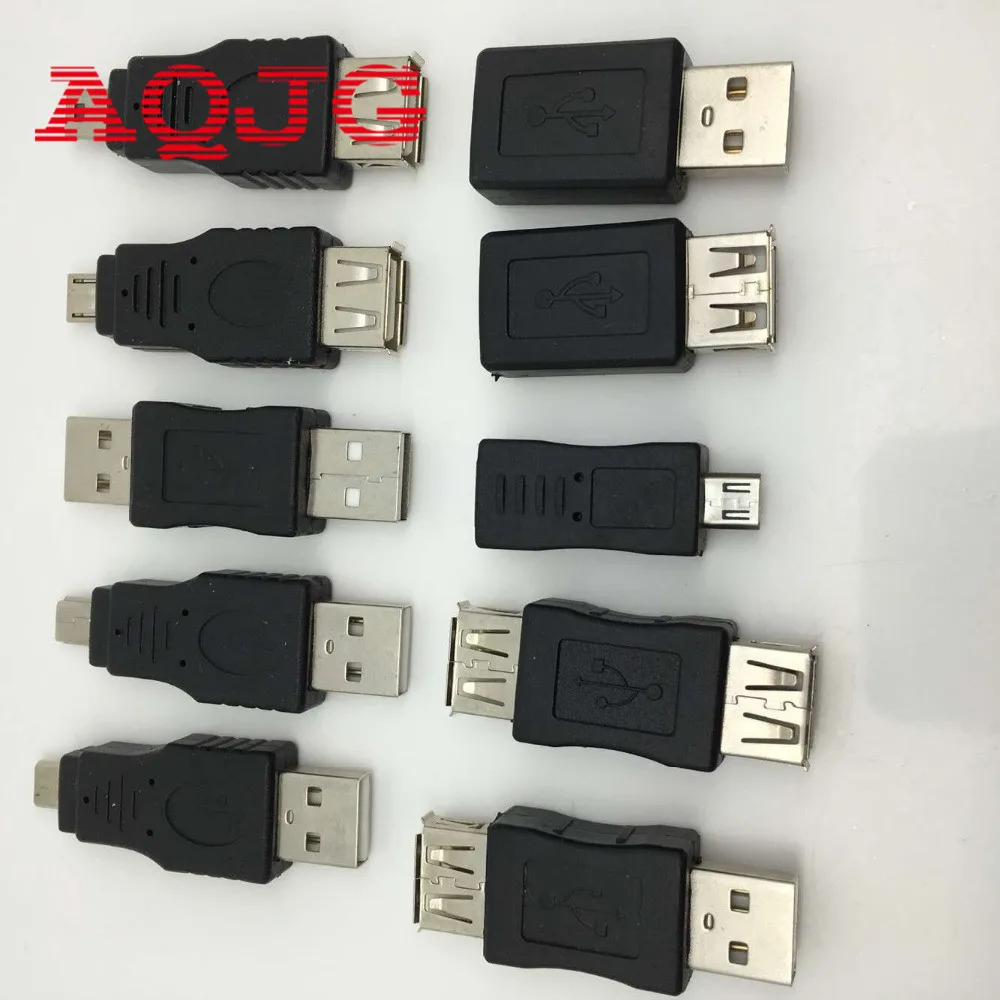 AQJG USB 2 0 UN2F OTG 5pin F/M адаптер конвертер папа к женскому Micro банк питания кабель Imprimante