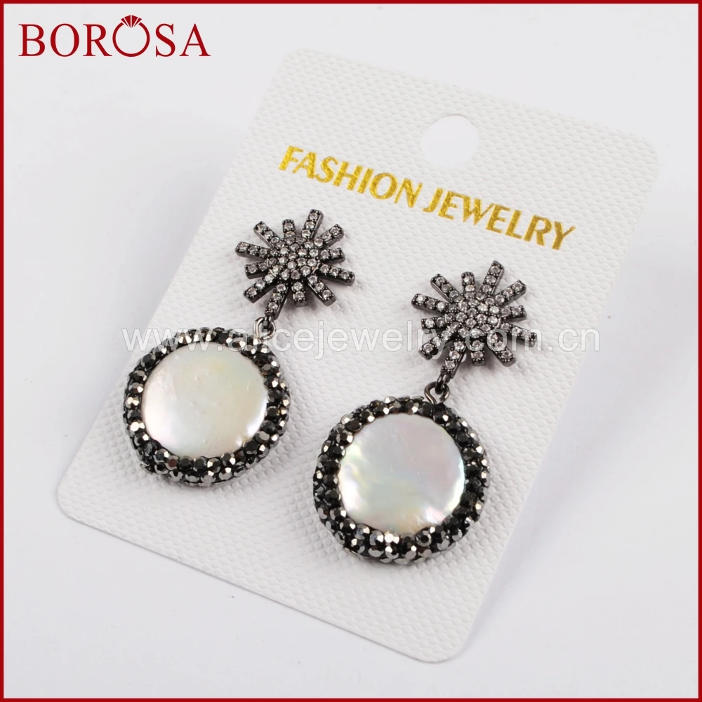 BOROSA Кристалл Стразы и CZ микро проложить мульти вид камни натуральный жемчуг