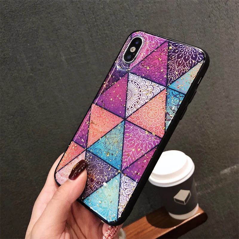 GlamPhoneCase Национальный стиль геометрический Золотой Фольги чехол для телефона iPhone