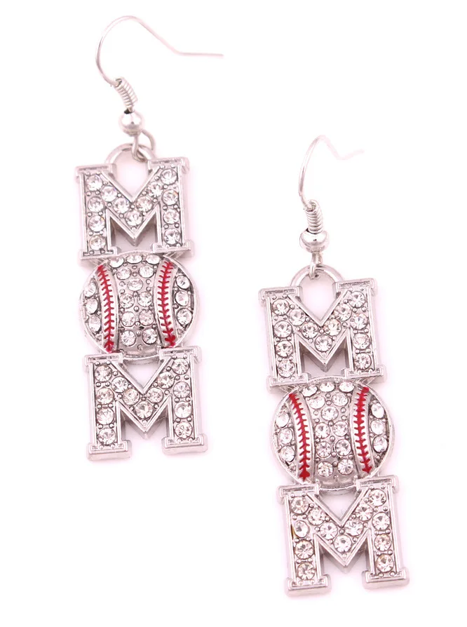 

Baseball MOM Softball MOM Cheer MOM fish hook Earrings lovely mother birthday jewelry fashion anti allergy earrings ornament