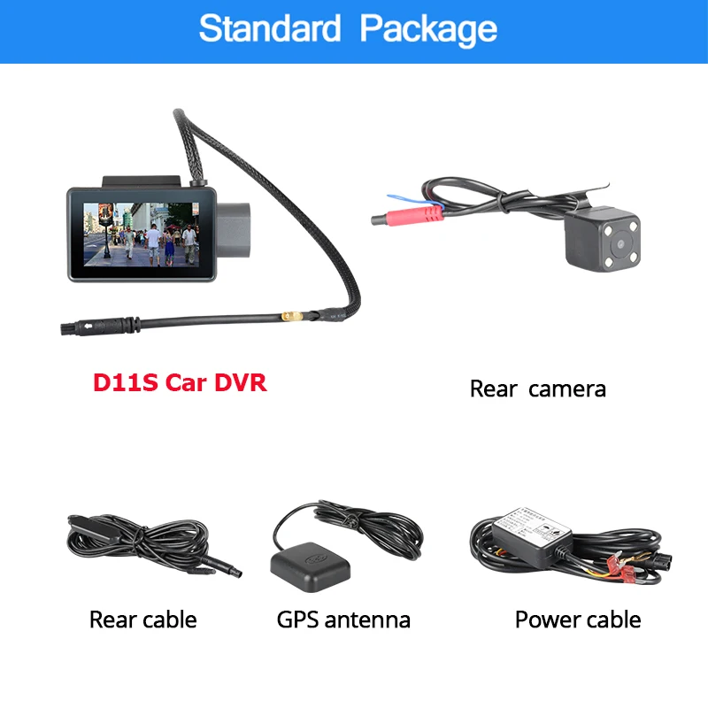 Видеорегистратор Jiluxing D11S 3 дюйма FHD 1080P Wi-Fi GPS | Автомобили и мотоциклы