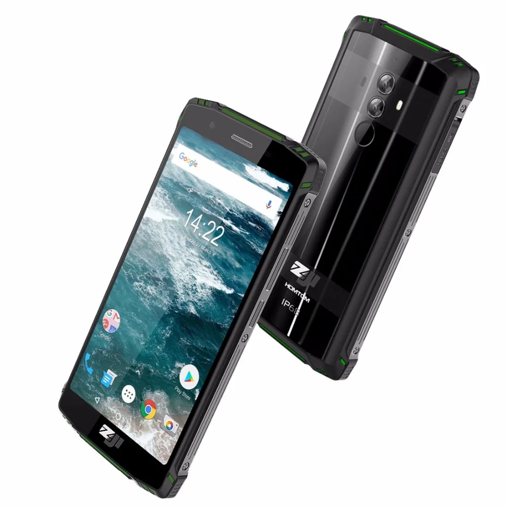 HOMTOM зоджи Z9 6 ГБ 64 Гб IP68 5500 мА/ч, Водонепроницаемый мобильного телефона сердечного ритма андроид 8,1 5,7 дюймов Face ID отпечатков пальцев 4G смартфон