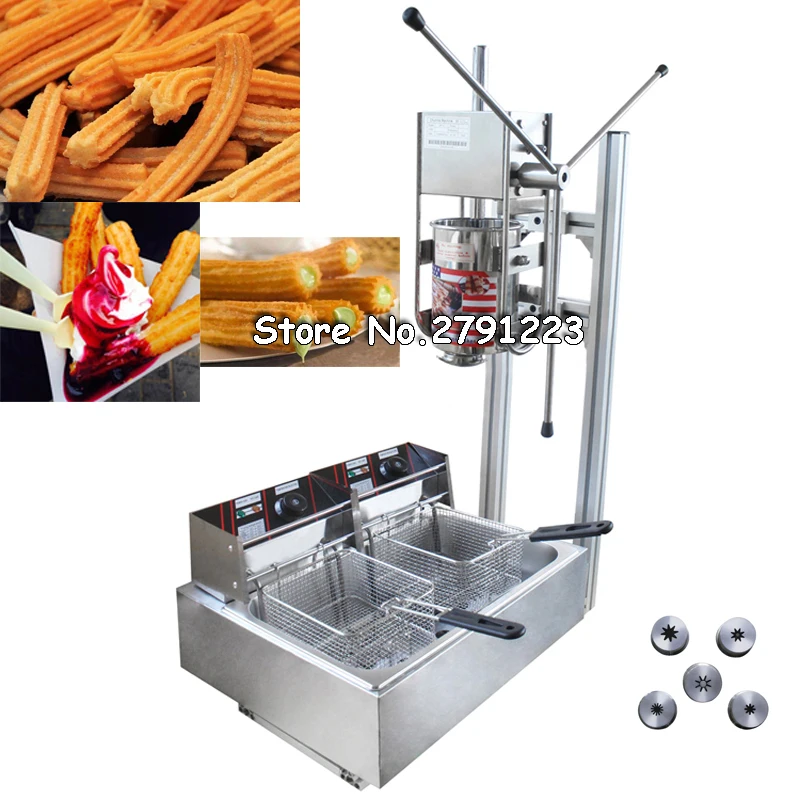 Коммерческая Вертикальная ручная машина Churrera Churros 5 л испанская для пончиков 220 В