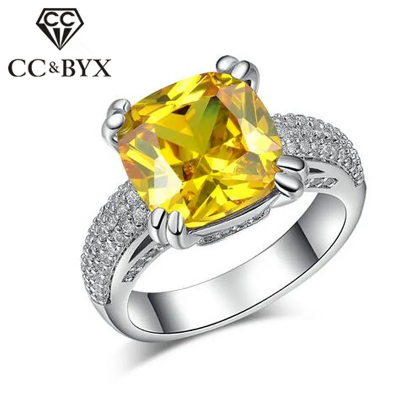 Женские большие кольца Желтые Кольца shinestone женские 2017 новые модные ювелирные