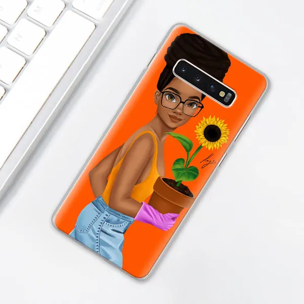 H14 Красивый афро-Девичий чехол для телефона для samsung Galaxy S10e S10 Plus S7 S8 S9 Plus Note 8 9 10 Plus Note 10 S10 5G жесткий чехол - Цвет: H14