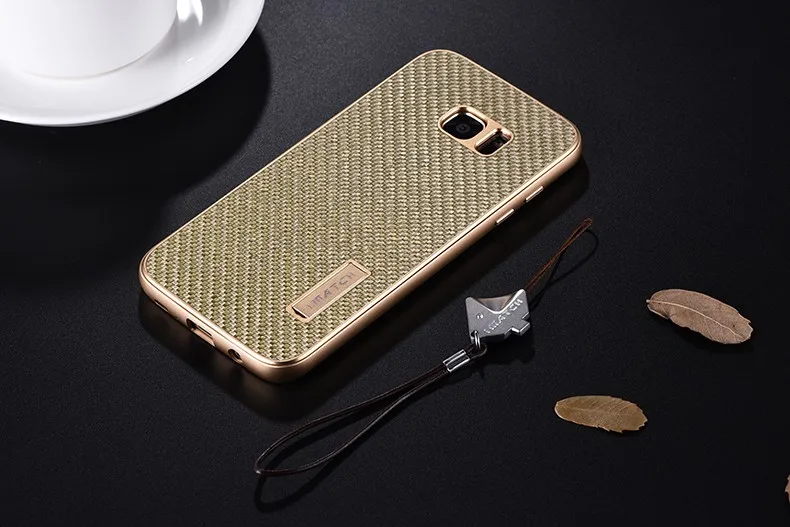 Мода металлический корпус для Samsung Galaxy S7/S7 край крышки Элитная углерода Волокно Телефонные Чехлы для Samsung Galaxy S7 край Fundas