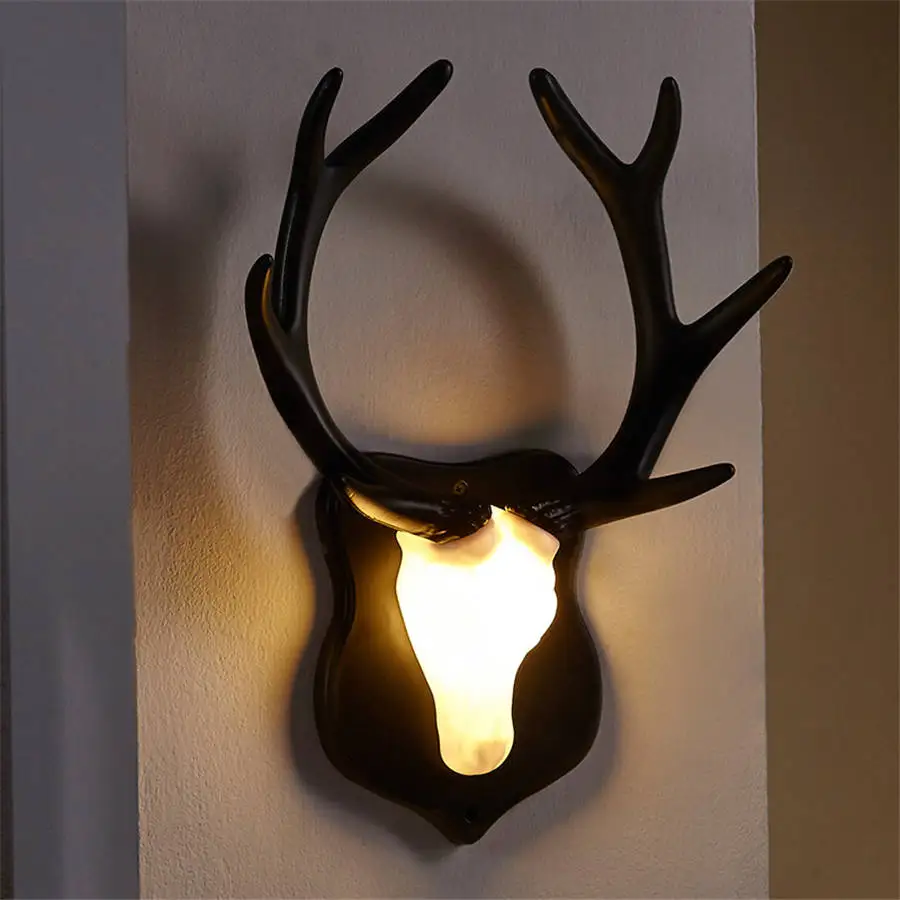 Настенный светодиодный светильник в стиле арт деко с головой оленя для ktv бара
