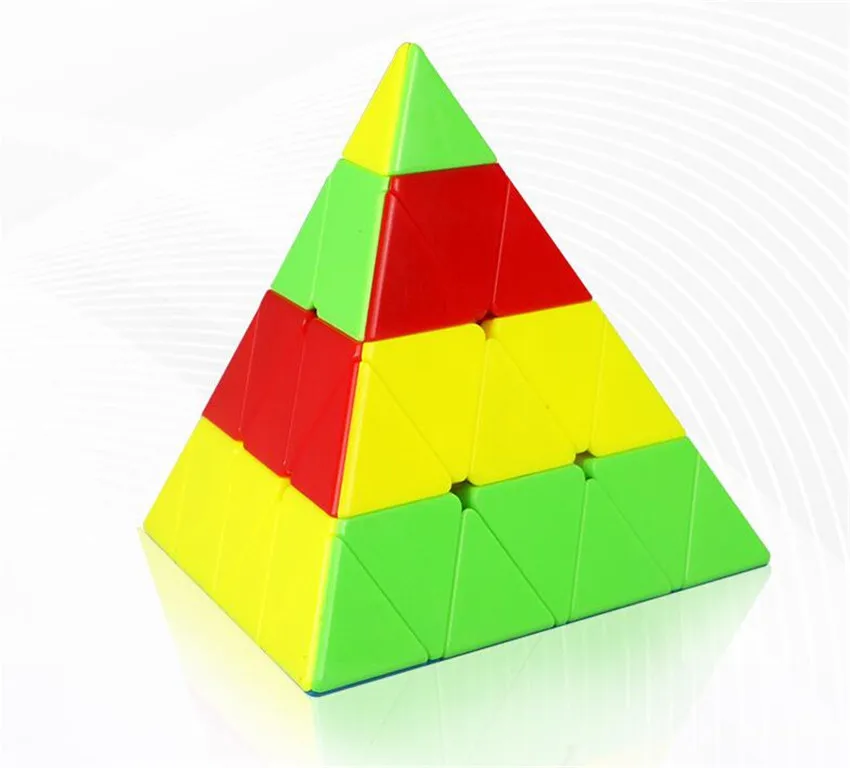 Многоцветный QY Cube Qiyi mofangge 4x4x4 треугольная пирамида Кубик Рубика для профессионалов кубик-головоломка для детей игрушки подарок обучающая игрушка - Цвет: Многоцветный