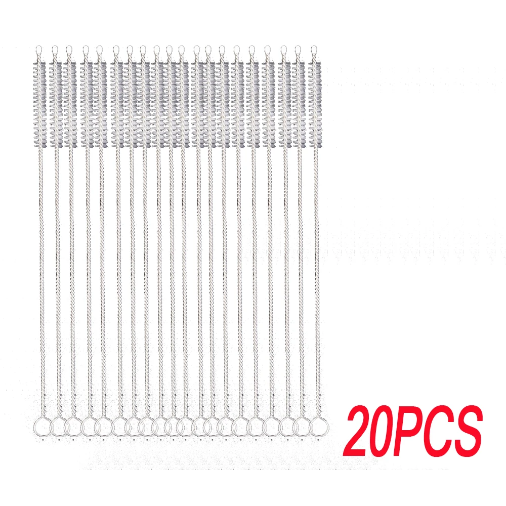 20 PCS 3/5/10/20/25 штук Защитная щетка для детской бутылочки корма соломенная стирка щетка из нержавеющей стали очиститель для волос мягкие волосы бутылка очиститель - Цвет: 20 PCS