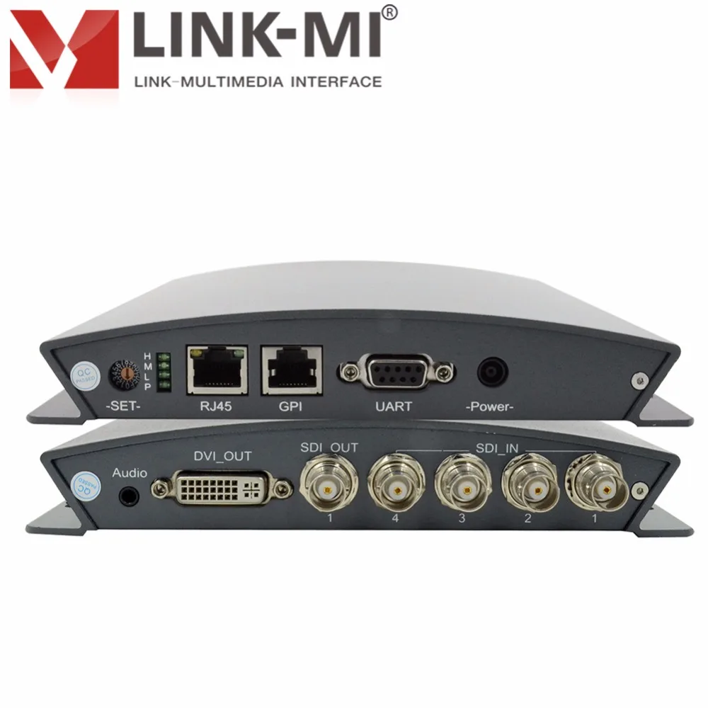Видеопроцессор LINK MI sdi 4 в 1 сплиттер DVI 1x4 SD/HD/3G SDI SDI/DVI удлинитель 4x1 с RS232 RS485|video