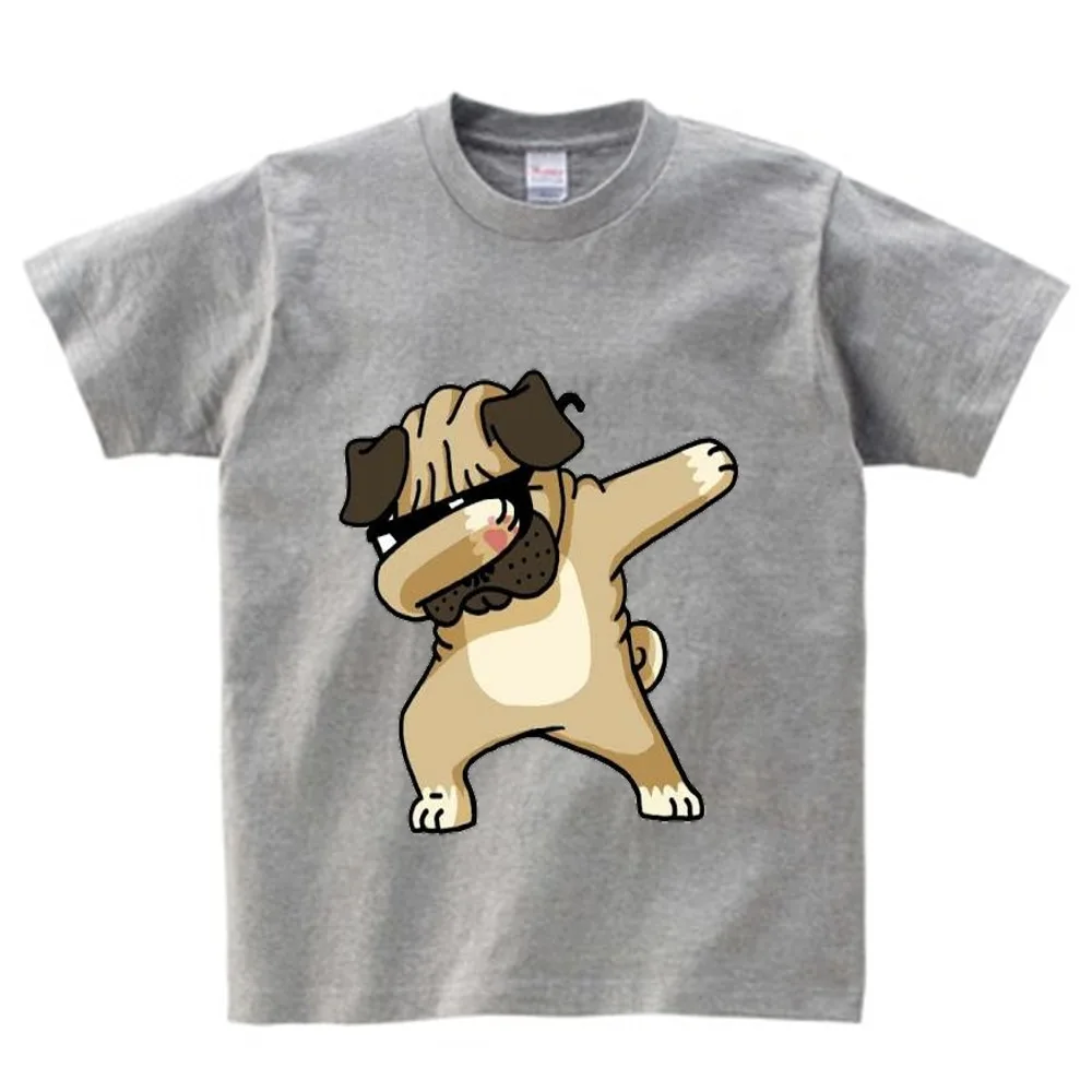 Хлопковые летние топы для мальчиков футболка Dab Panda Dog Детская забавная