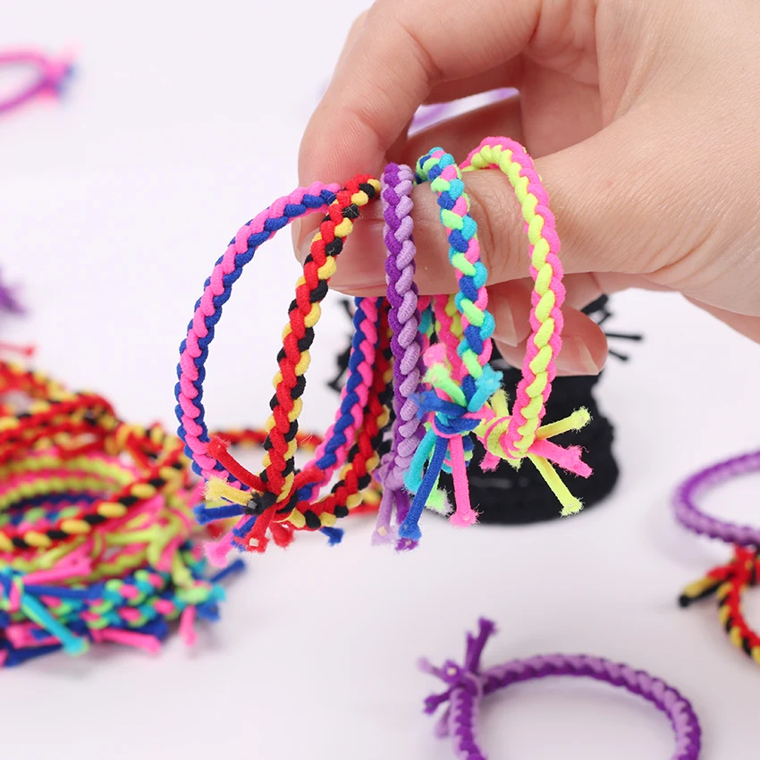 5 шт Ручные Красочные эластичные резинки для волос милые детские резиновые