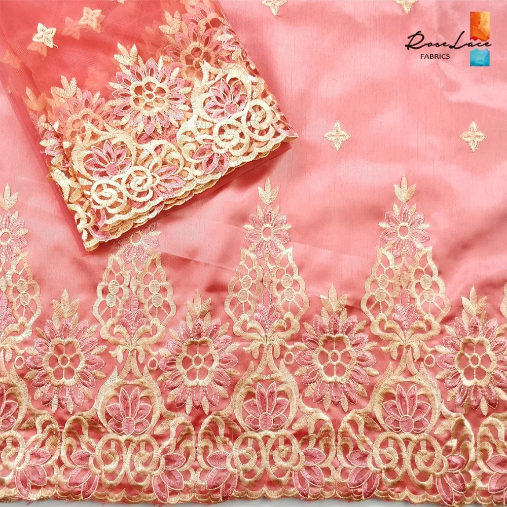 Африканская нигерийская кружевная ткань George с блузкой нигерийский гипюр