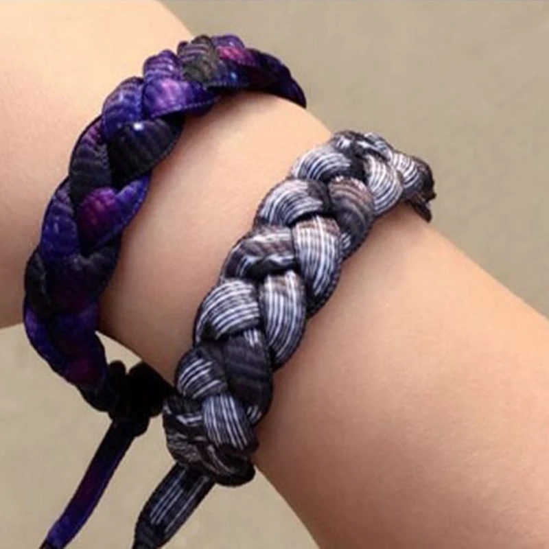 Handmade Braided Bracelet Rope Bangles Women Girls Men Boys Couple Lovers Shoelace Sports Fan Accessory Fashion Jewelry | Украшения и