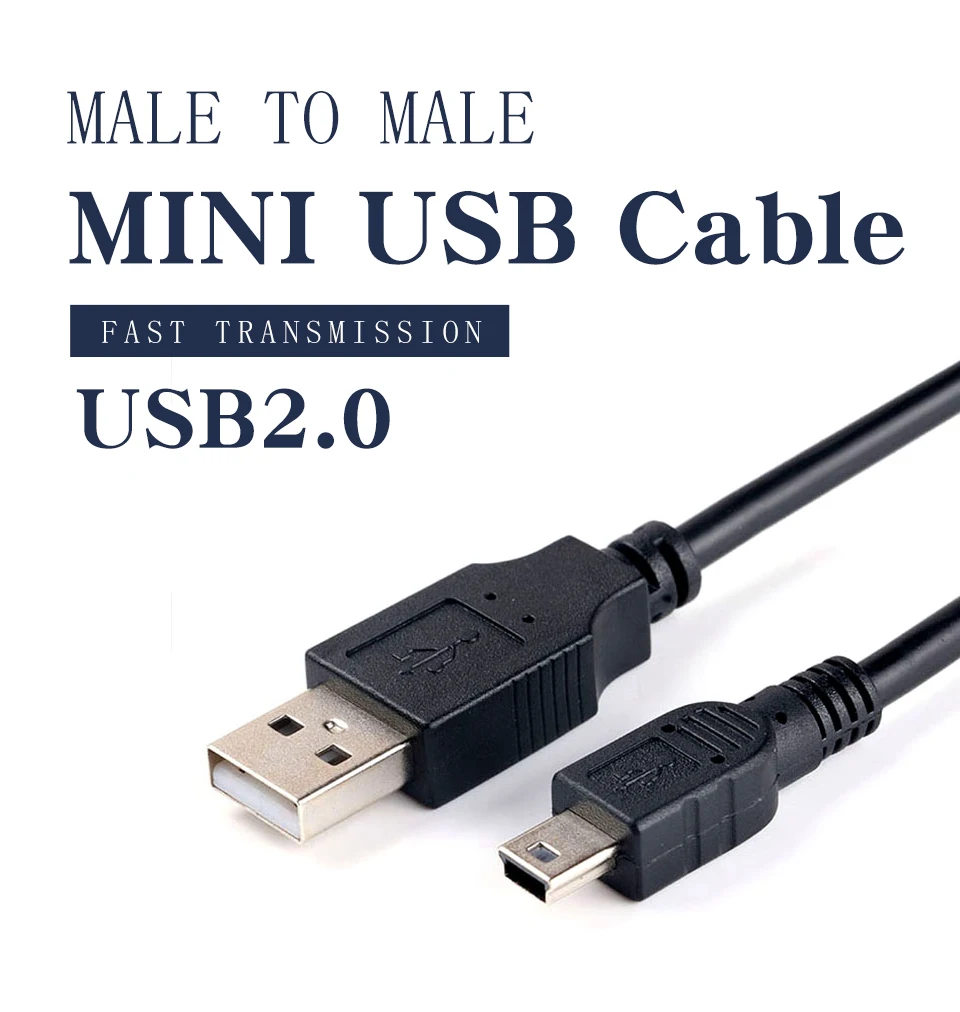 Штекер Mini-USB кабель со штыревыми соединителями на обоих концах для подключения данных и быстрой зарядки заряднеое устройство для MP3 MP4 плеер Видеорегистраторы для автомобилей gps цифровой Камера HDD мини usb шнур линия