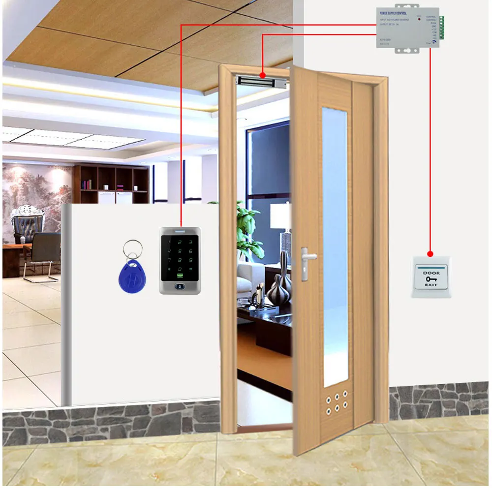 RFID сенсорный водонепроницаемый металлический контроллер доступа с 12VDC NC/без электрического болта/магнитный замок для безопасности двери