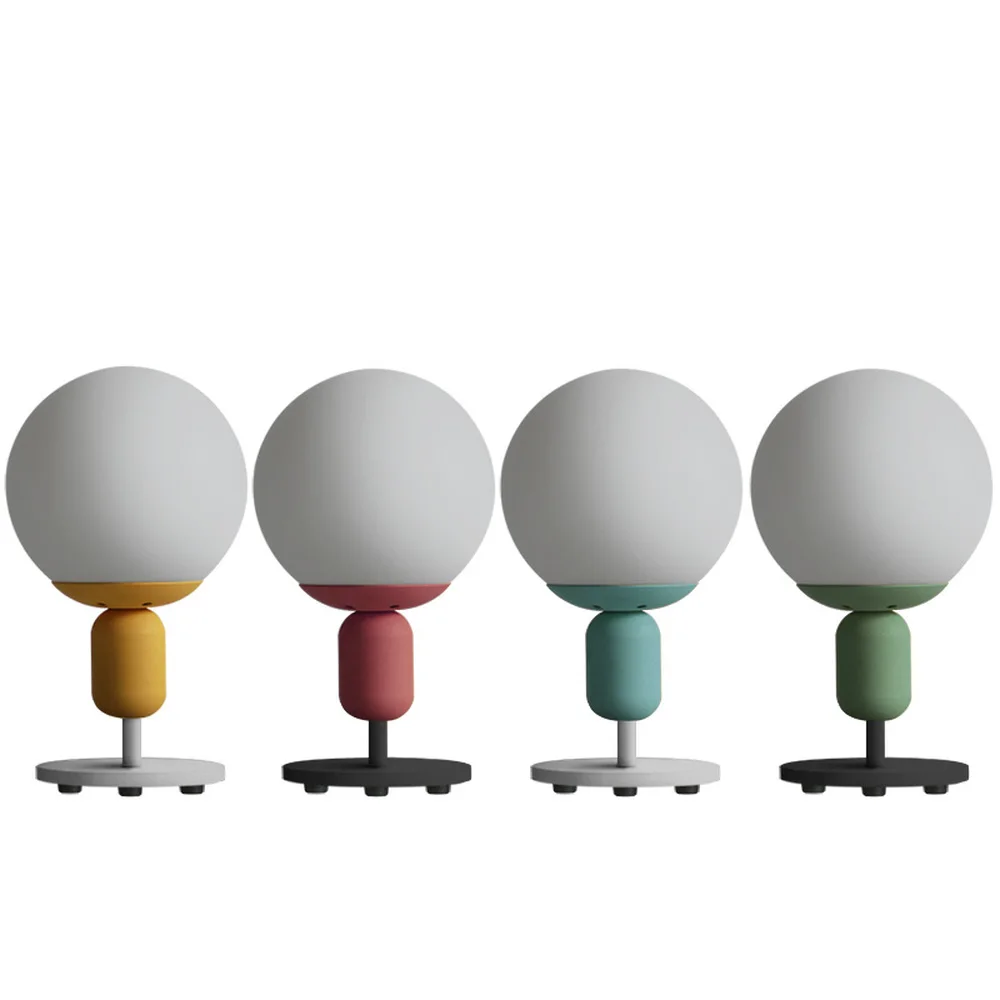 Personality simple desk lamps creative Nordic children's room headlights bedroom study Maccaron round table lamp LU813955 | Освещение