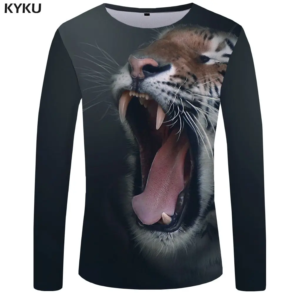 3d t shirt 16 Бренд KYKU, футболка с тигром, Мужская футболка с длинным рукавом, галактика, рок, сорняки, уличная одежда, животные, крутая, забавная футболка, s, Япония, мужская одежда - Цвет: 3d t shirt 16