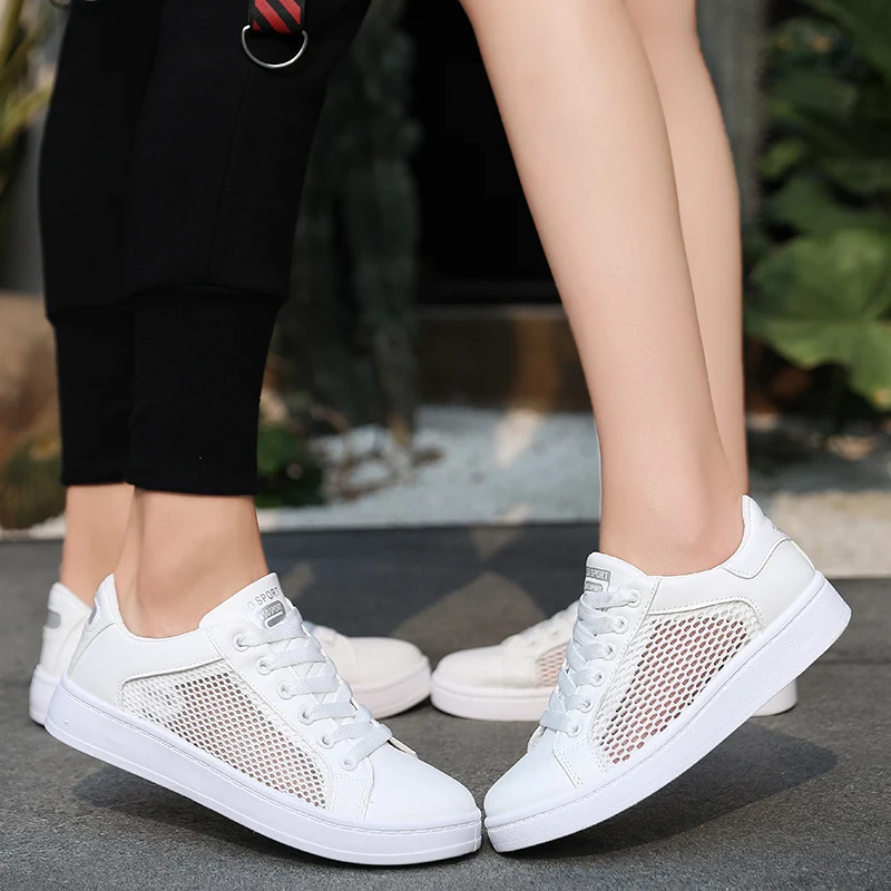 Женские кроссовки Новинка 2018 года белые классические теннисные парусиновые