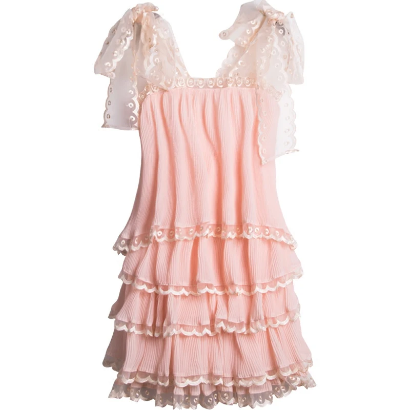 2017 высококачественное женское модное летнее сексуальное многослойное платье