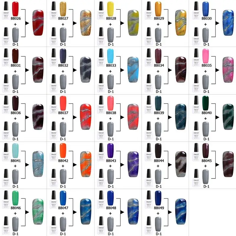 Elite99 меняющий цвет яркий искусство ногтей эффект мрамора размытый лак основа