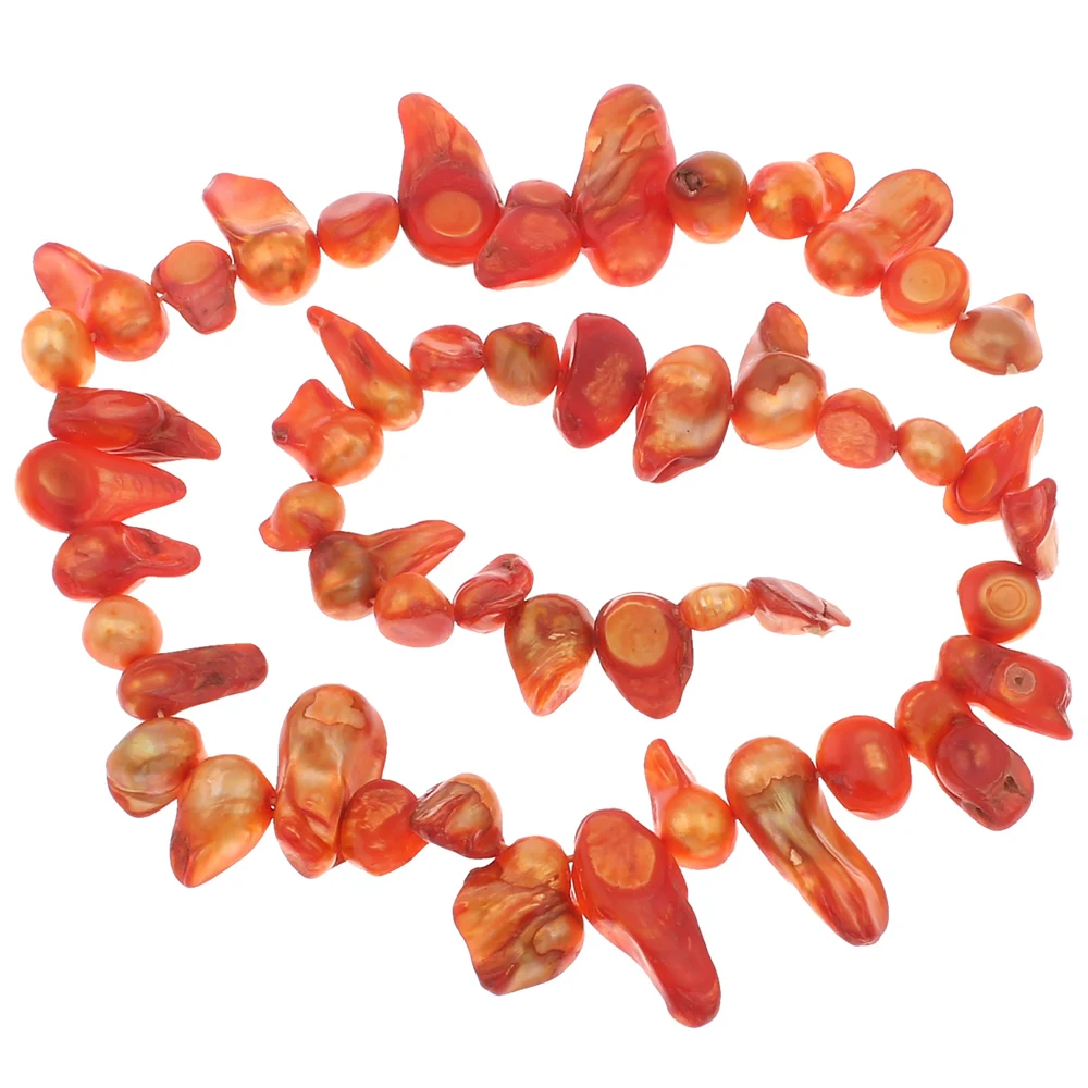 Бусины из пресноводного жемчуга Biwa свадебные украшения красновато-оранжевые 9-25