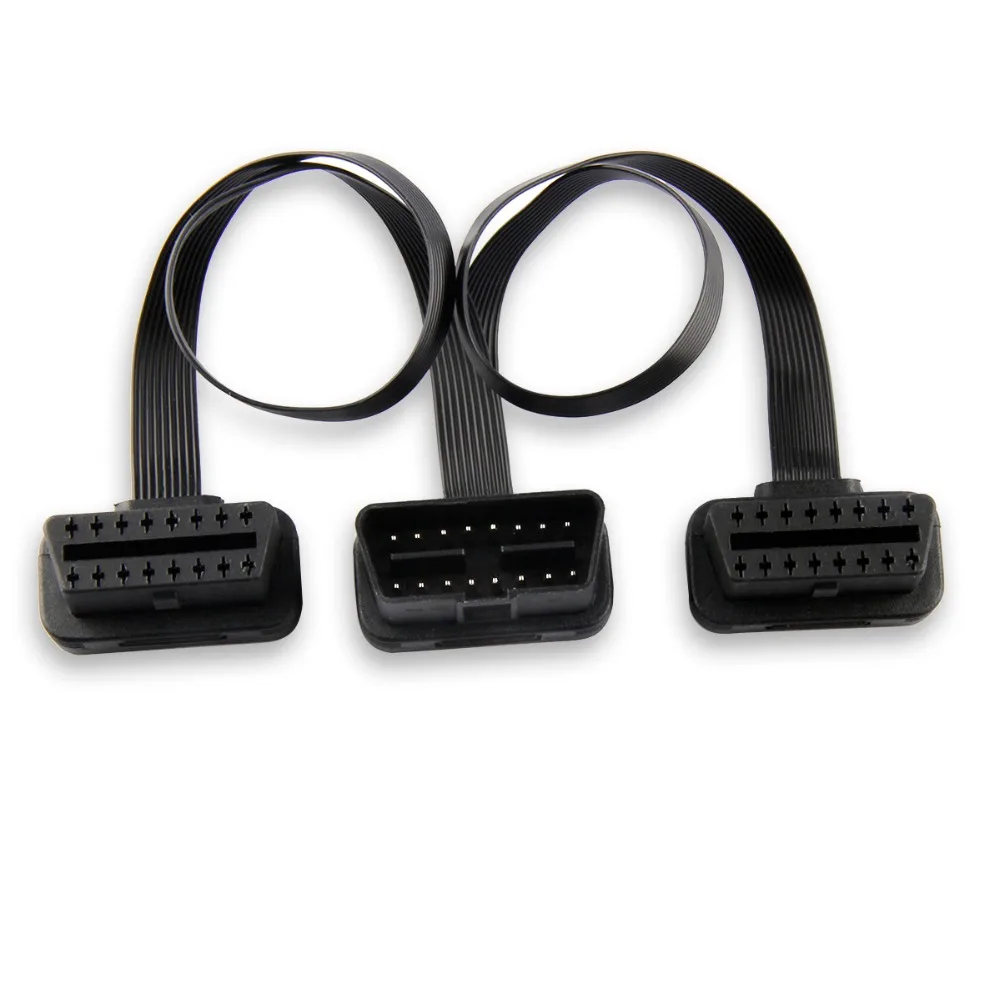 10 шт./компл. OBD 2 OBDII OBD2 16Pin Штекерный плоский + тонкий As Noodle ELM327 диагностический