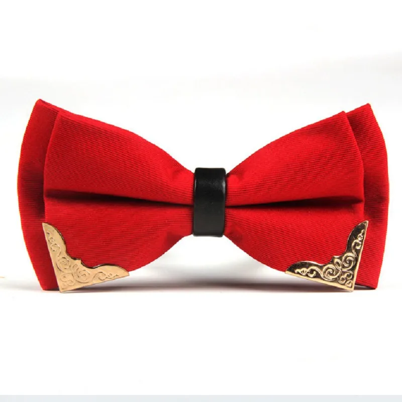 

Mens Bow Tie Polyester Adjustable Fashion Bowknot Business Wedding Party Butterfly Solid Metal Decorated Neckwear Accessory