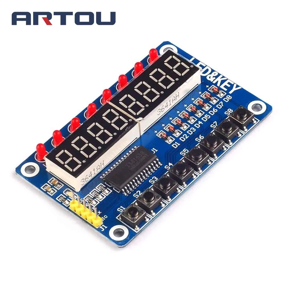 Модуль TM1638 ключ дисплея для AVR Arduino новая 8 битная светодиодный вая Светодиодная