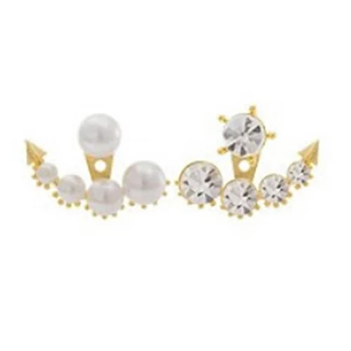 Hot Women Asymmetric Faux Pearl Rhinestone Ear Stud Earrings Party Wedding Jewelry 7GM5 BDNW | Украшения и аксессуары
