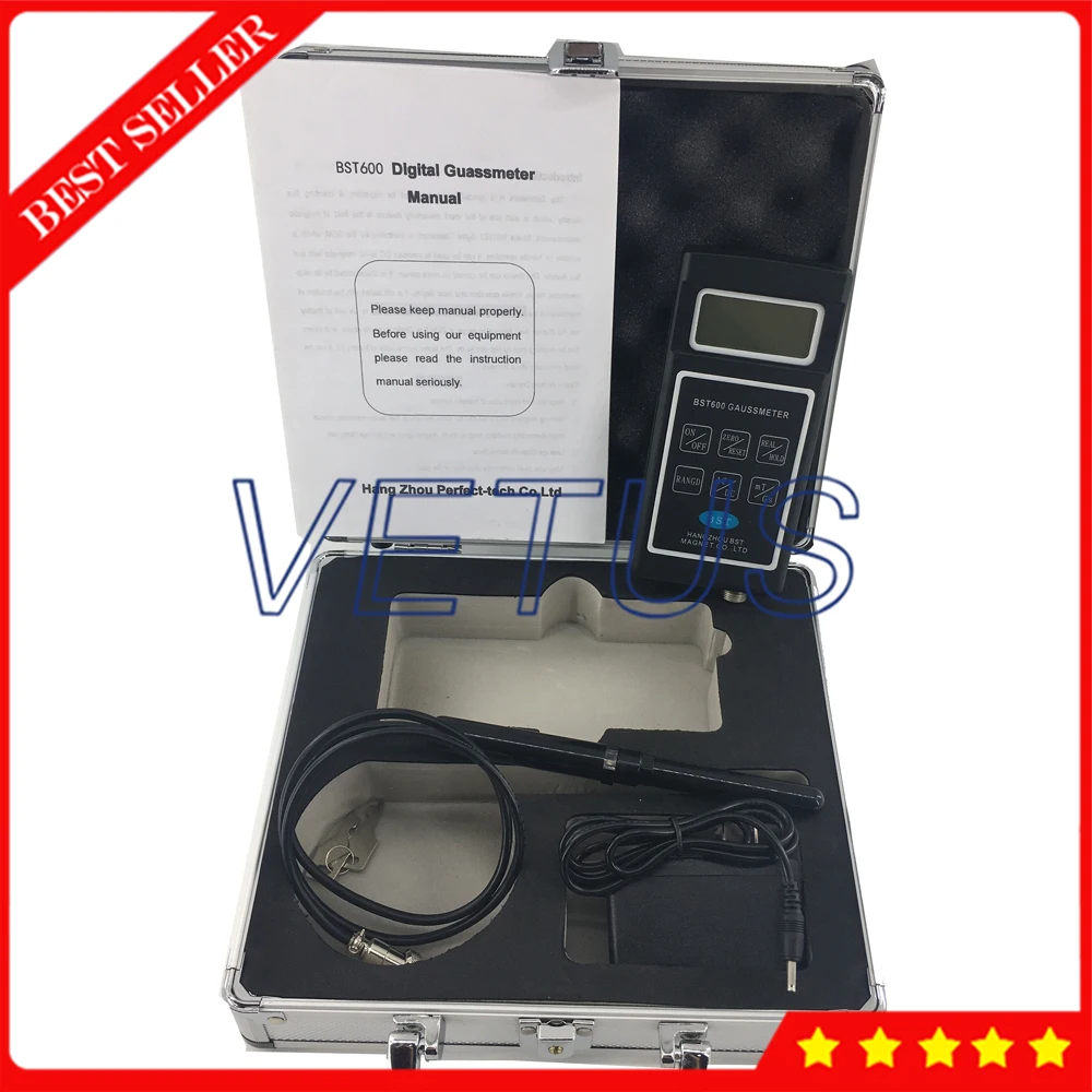 BST600 диапазон 0 ~ 200мт 2000мт цифровой Gaussmeter/Teslameter с измерением магнитного поля AC /