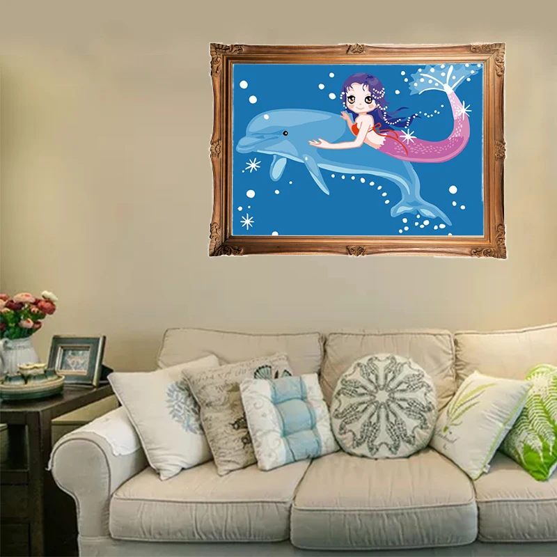 Картина маслом по номерам рисунок на холсте для детей гостиной домашний декор DIY